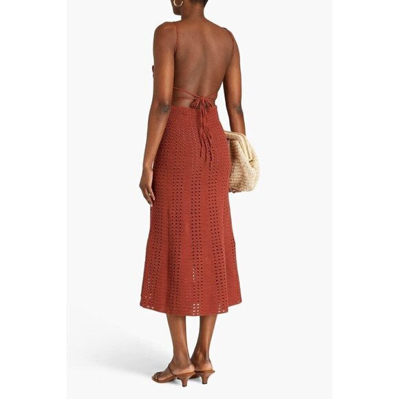 Cult Gaia Crochet Cotton Halter Neck Midi Dress NWT - Picture 6 of 9